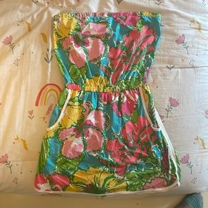 Lily strapless floral dress